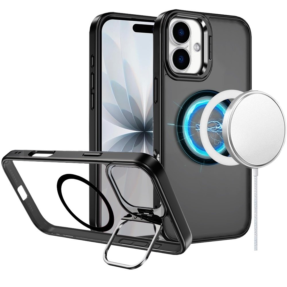 For Apple iPhone 17 Fearless Tough HQ Metallic Hybrid with Camera Ring Stand Magnetic Circle Case - Image 3