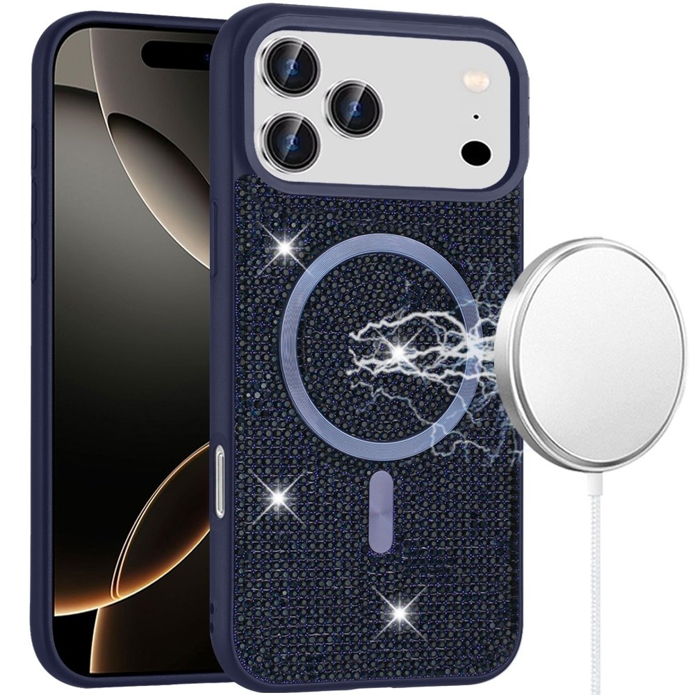 For Apple iPhone 17 Pro Max Diamond Magnetic Circle with CD Pattern Hybrid - Image 2