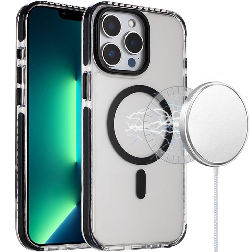 For Apple iPhone 13 Pro Max Transparent Matching Color Magnetic Ring Hybrid