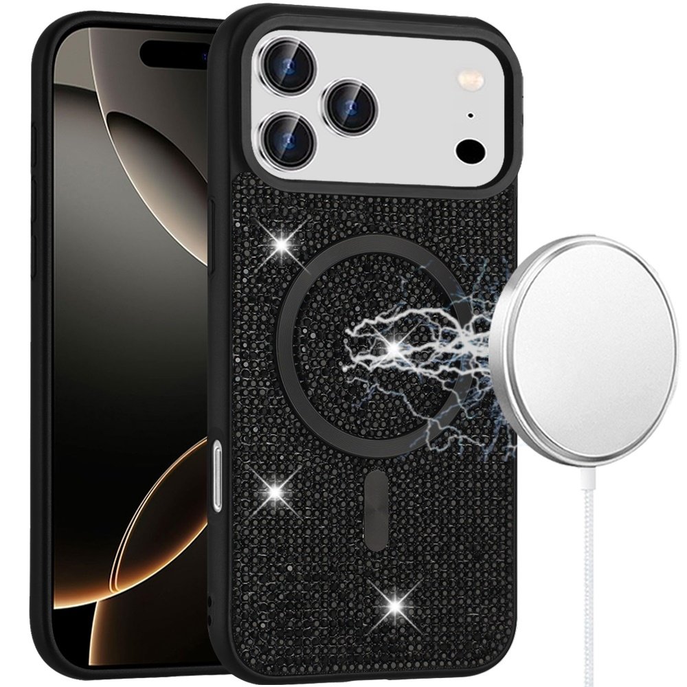 For Apple iPhone 17 Pro Max Diamond Magnetic Circle with CD Pattern Hybrid