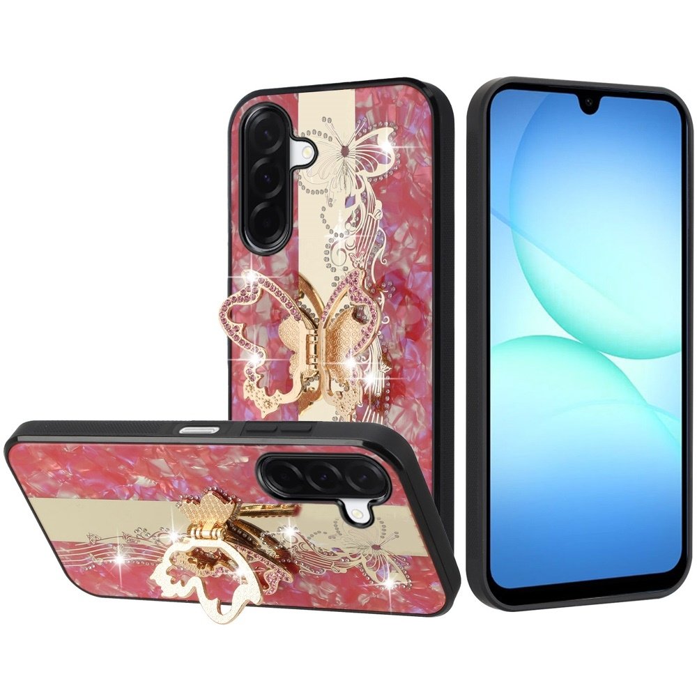 For Samsung Galaxy A17 5G SPLENDID Diamond Glitter Ornaments Engraving Case Cover Enchanted Butterfly - Image 2