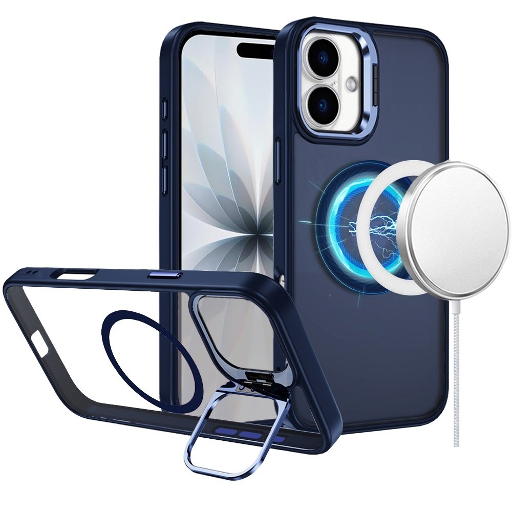 For Apple iPhone 17 Fearless Tough HQ Metallic Hybrid with Camera Ring Stand Magnetic Circle Case - Image 2