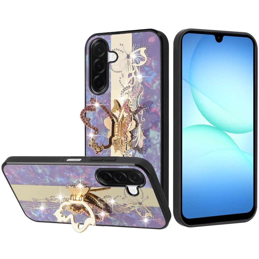 For Samsung Galaxy A17 5G SPLENDID Diamond Glitter Ornaments Engraving Case Cover Enchanted Butterfly - Image 3