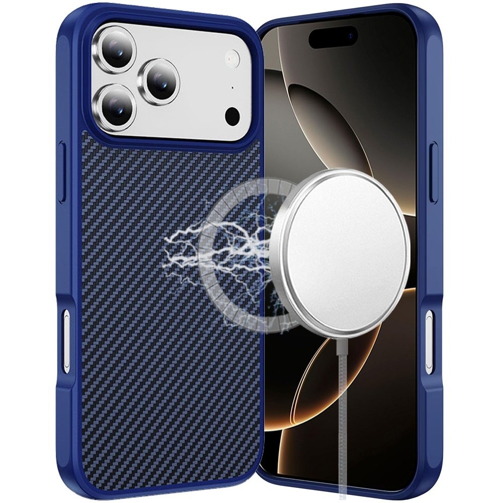 For Apple iPhone 17 Pro Max CarbonFiber Design Magnetic Ring HQ Thick 2.0mm Hybrid Case - Image 2