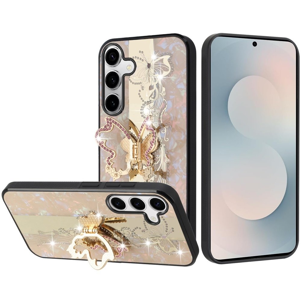 For Samsung Galaxy s25 FE SPLENDID Diamond Glitter Ornaments Engraving Case Cover Enchanted Butterfly - Image 3
