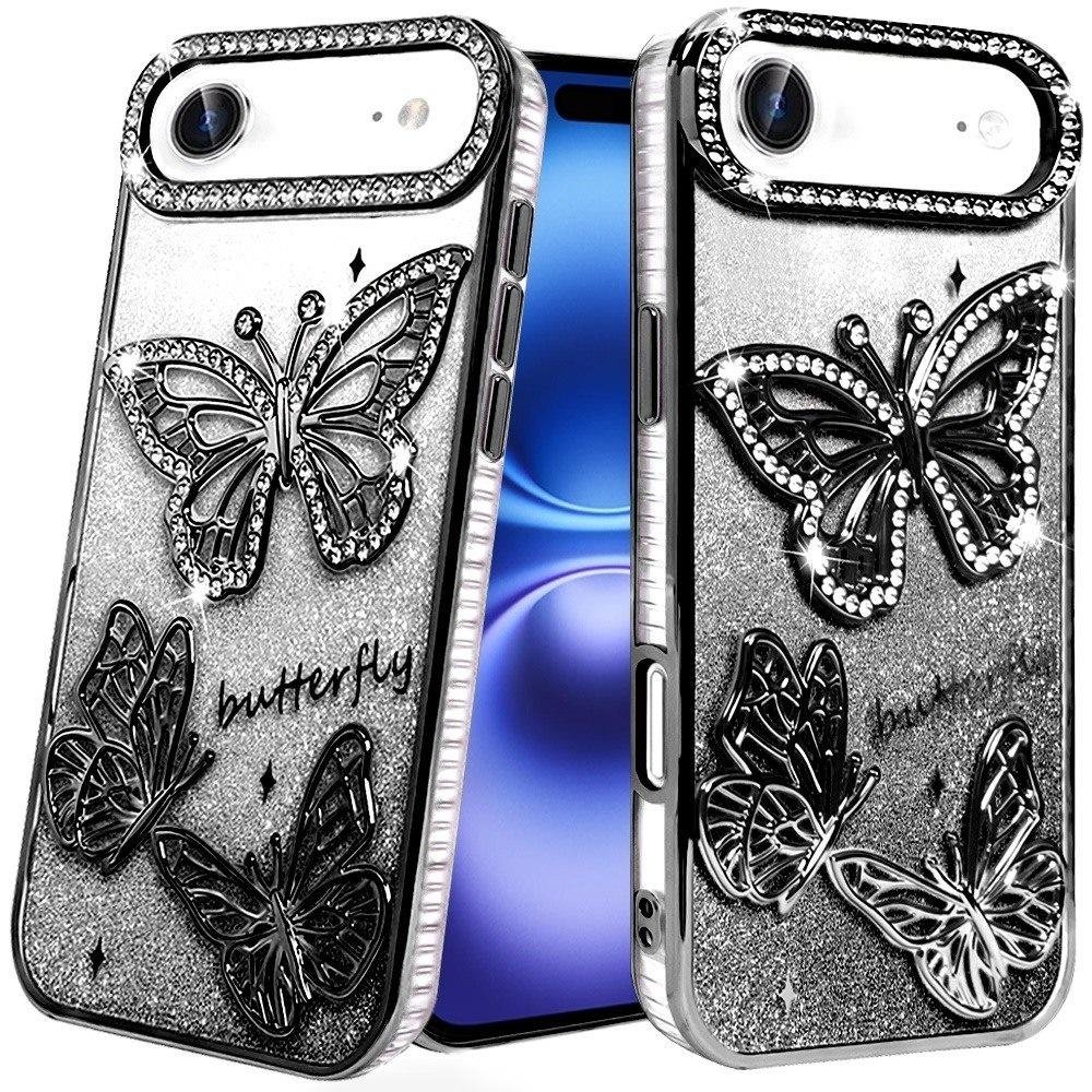 For Apple iPhone 17 Air Butterfly Freedom Shimmer Glitter Thick TPU Case Cover - Image 2