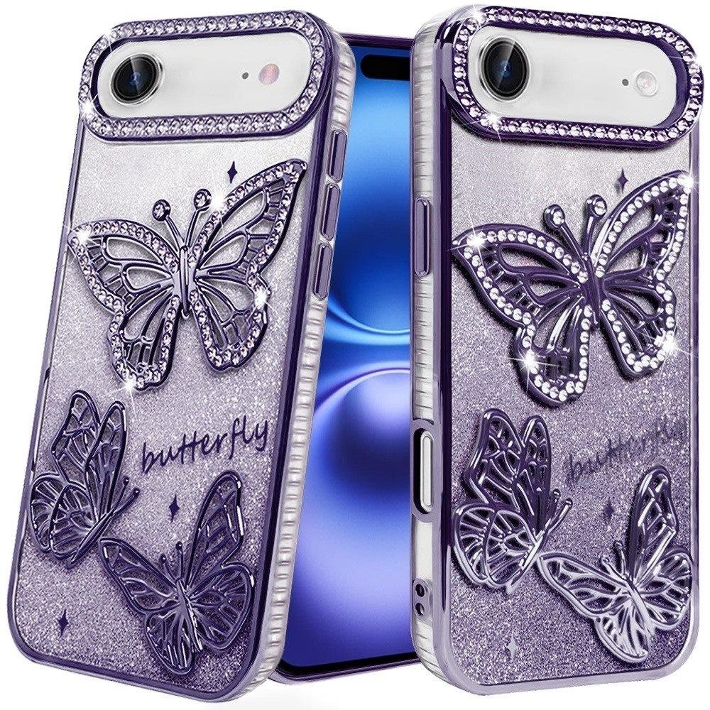 For Apple iPhone 17 Air Butterfly Freedom Shimmer Glitter Thick TPU Case Cover - Image 3