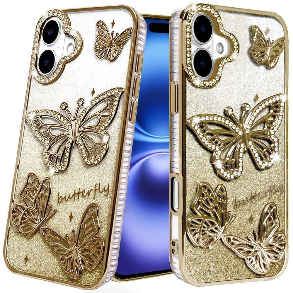 For Apple iPhone 17 Butterfly Freedom Shimmer Glitter Thick TPU Case Cover - Image 4
