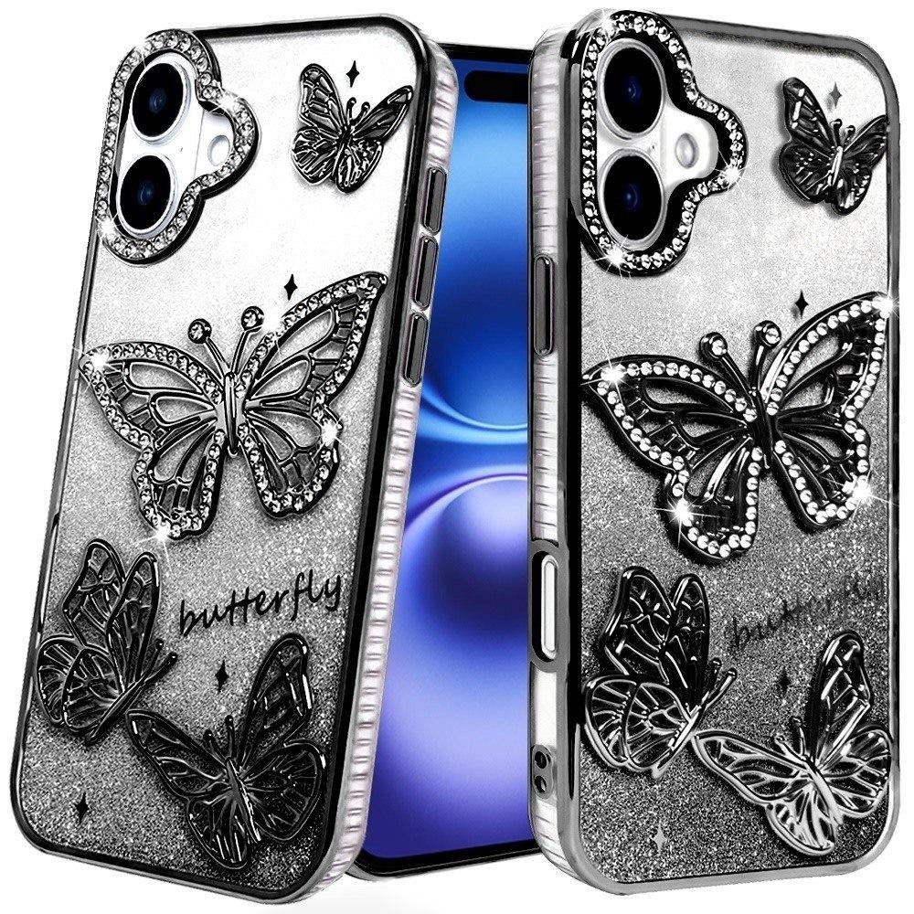 For Apple iPhone 17 Butterfly Freedom Shimmer Glitter Thick TPU Case Cover - Image 3